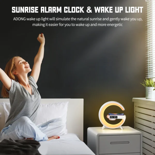 15W Multifunction Wireless Charger Pad Stand Speaker TF RGB Night Light Fast Charging Station for iPhone Samsung Xiaomi Huawei - Image 5