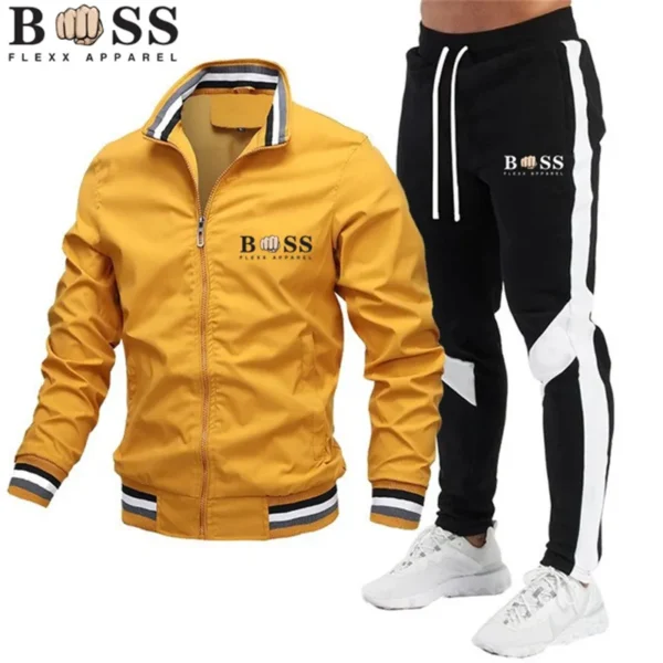 2023 Autumn/Winter BSS FLEXX APPAREL New Men's Jacket Set Casual Set Spliced Pants Baseball Stand Neck Jacket High Quality Jacke - Image 2