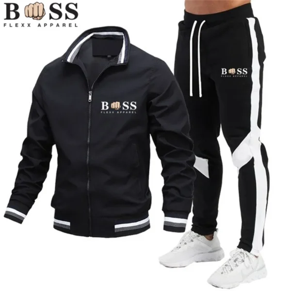 2023 Autumn/Winter BSS FLEXX APPAREL New Men's Jacket Set Casual Set Spliced Pants Baseball Stand Neck Jacket High Quality Jacke - Image 3