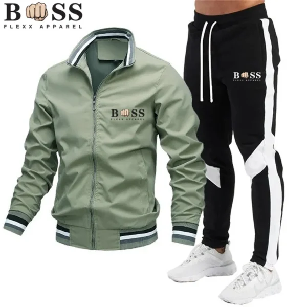 2023 Autumn/Winter BSS FLEXX APPAREL New Men's Jacket Set Casual Set Spliced Pants Baseball Stand Neck Jacket High Quality Jacke - Image 5