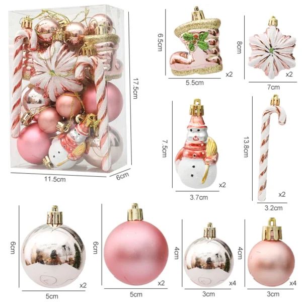29/20Pcs Christmas Tree Balls Hanging Pendant Candy Cane Pine Cone Ornament Set Christmas Home Decoration 2024 Navidad New Year - Image 5