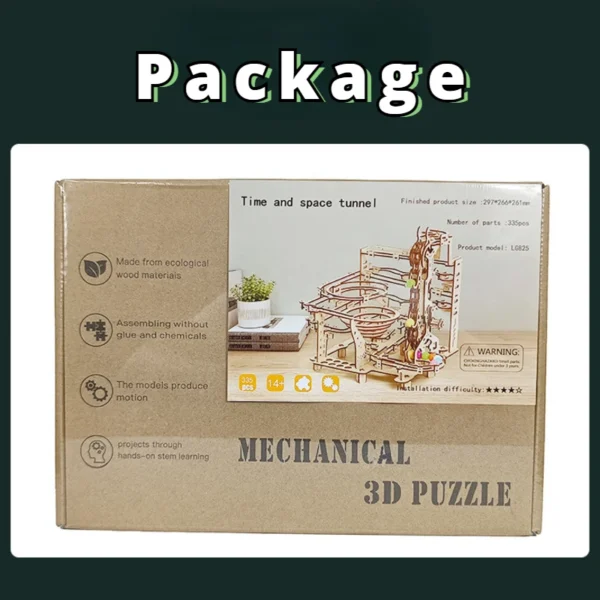 335PCS Marble Run Set 3D Wooden Puzzle DIY Maze Model Building Block Kits Assembly Educational Toys For Children Adult Stem Gift - Image 6