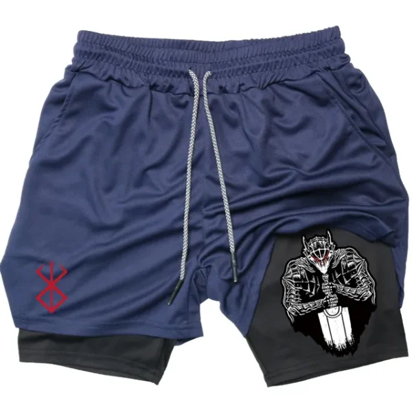 Anime Berserk Guts Men's Gym Shorts to Fitness 2 In 1 Quick Dry Performance Shorts Multiple Pockets Sports Short Pants Summer - Image 8