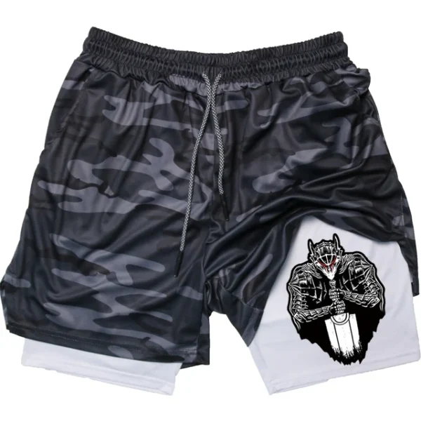 Anime Berserk Guts Men's Gym Shorts to Fitness 2 In 1 Quick Dry Performance Shorts Multiple Pockets Sports Short Pants Summer - Image 7