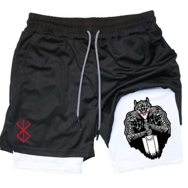 Anime Berserk Guts Men's Gym Shorts to Fitness 2 In 1 Quick Dry Performance Shorts Multiple Pockets Sports Short Pants Summer - Image 6