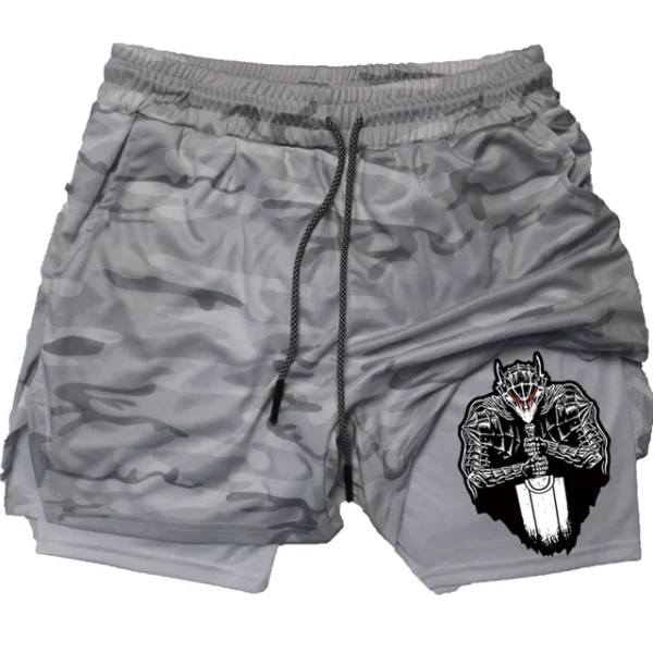 Anime Berserk Guts Men's Gym Shorts to Fitness 2 In 1 Quick Dry Performance Shorts Multiple Pockets Sports Short Pants Summer - Image 5