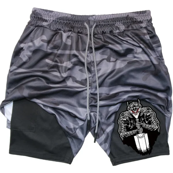 Anime Berserk Guts Men's Gym Shorts to Fitness 2 In 1 Quick Dry Performance Shorts Multiple Pockets Sports Short Pants Summer - Image 3