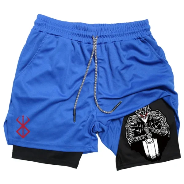 Anime Berserk Guts Men's Gym Shorts to Fitness 2 In 1 Quick Dry Performance Shorts Multiple Pockets Sports Short Pants Summer - Image 2