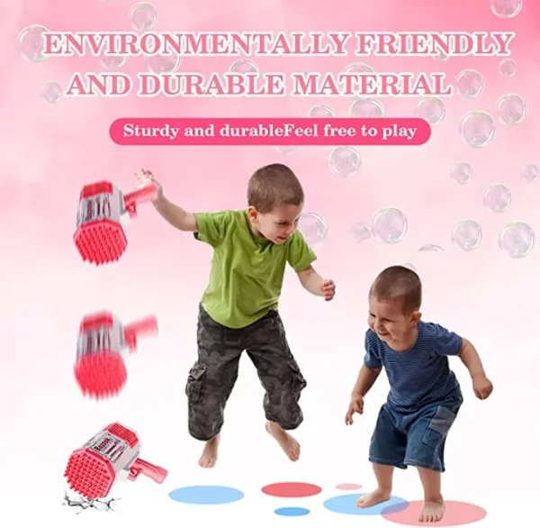 Bubble Gun Rocket 69 Holes Soap Bubbles Machine Christmas Gift Gun Shape Automatic Blower With Light Pomperos Toys For Kids XMAS - Image 3