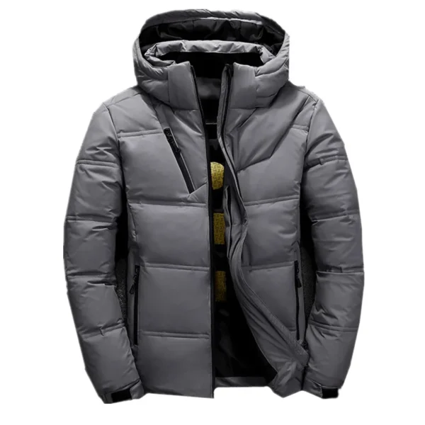 FGKKS Quality Brand Men Down Jacket Slim Thick Warm Solid Color Hooded Coats Fashion Casual Down Jackets Male - Image 2