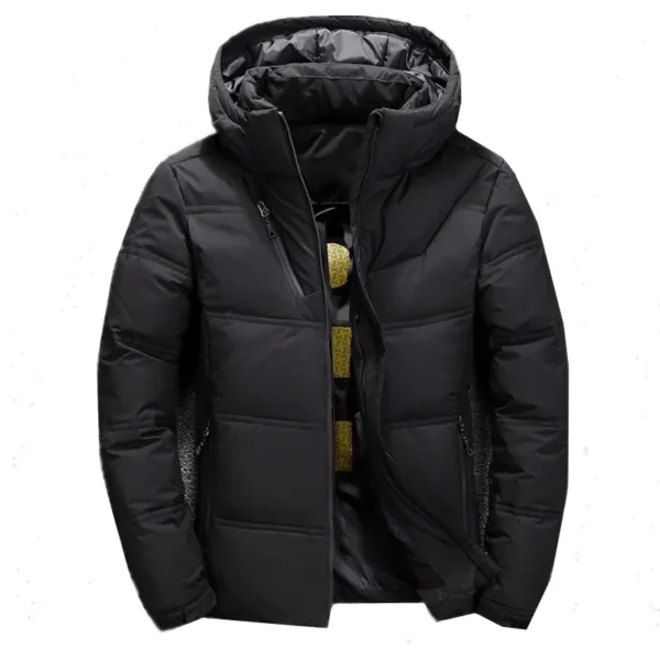 FGKKS Quality Brand Men Down Jacket Slim Thick Warm Solid Color Hooded Coats Fashion Casual Down Jackets Male - Image 3