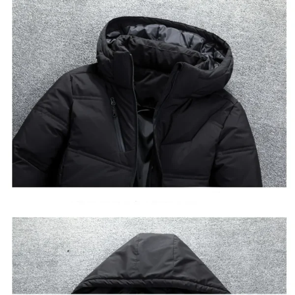 FGKKS Quality Brand Men Down Jacket Slim Thick Warm Solid Color Hooded Coats Fashion Casual Down Jackets Male - Image 5