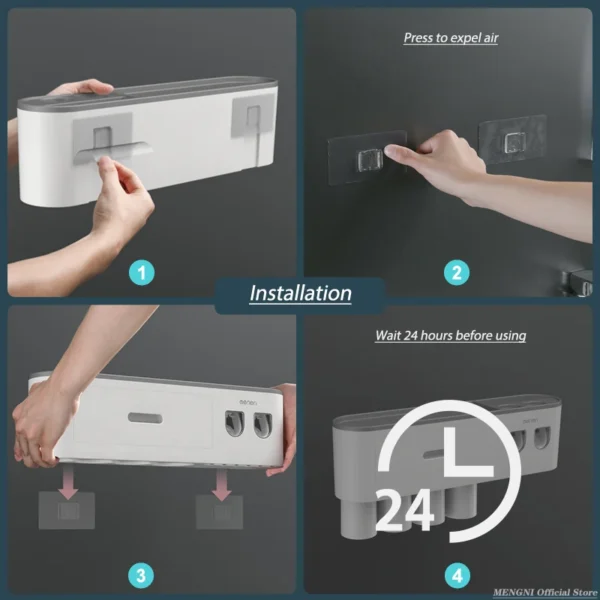 Toothbrush Holder and Automatic Toothpaste Squeezer Combo - Image 6
