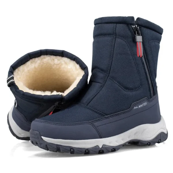 Men Boots 2023 Winter Shoes For Men Warm Snow Boots Mid-calf Men Warm Shoes Thick Plush Winter Boots For Men Women Cotton Shoes - Image 2