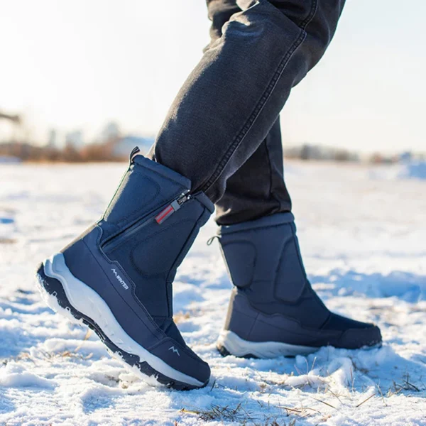 Men Boots 2023 Winter Shoes For Men Warm Snow Boots Mid-calf Men Warm Shoes Thick Plush Winter Boots For Men Women Cotton Shoes - Image 6