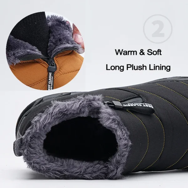 Men Snow Boots Big Size Warm Fur Winter Men Shoes Long Plush Ankle Boots Unisex Outdoor Casual Sneakers Durable Non-slip Boots - Image 5