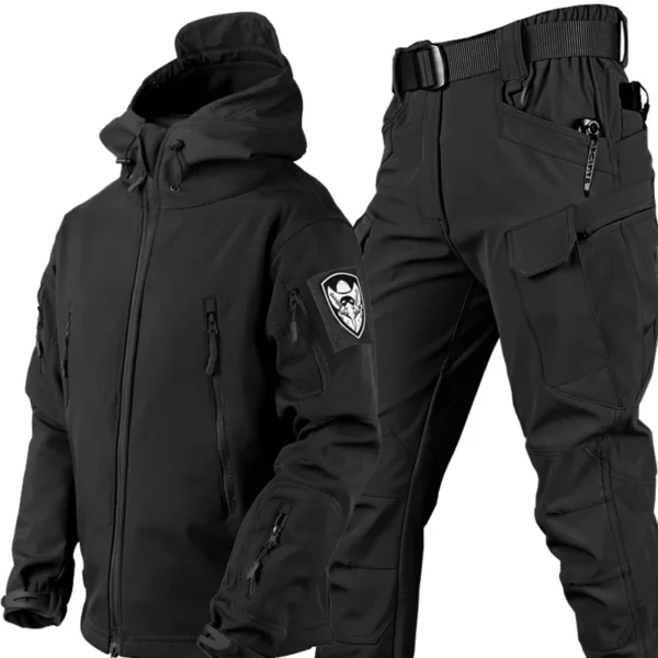 Men's Thick Soft Shell Winter Military Work Sharkskin Storm Jacket Velvet Hiking Clothing Fishing Two Piece Set Tracksuits - Image 4