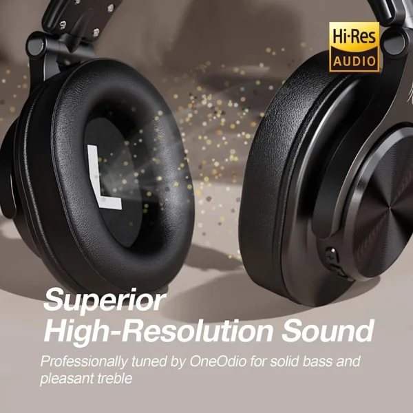Oneodio Fusion A70 Bluetooth 5.2 Headphones Hi-Res Audio Over Ear Wireless Headset Professional Studio Monitor DJ Headphones 72H - Image 2