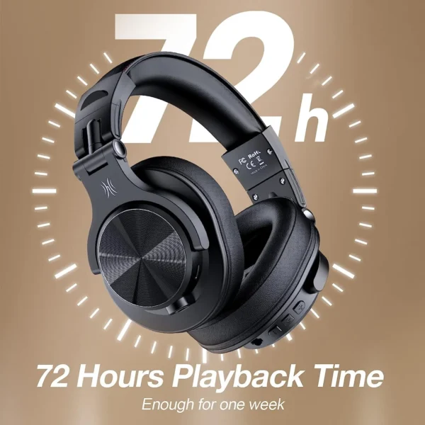 Oneodio Fusion A70 Bluetooth 5.2 Headphones Hi-Res Audio Over Ear Wireless Headset Professional Studio Monitor DJ Headphones 72H - Image 3