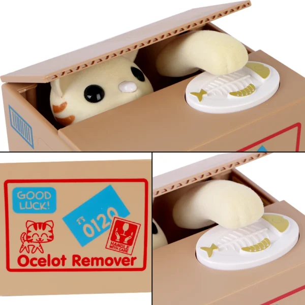 Piggy Banks Automated Panda Cat Steal Coin Bank Hot Sale Cute Money Saving Box Kids Gift - Image 3