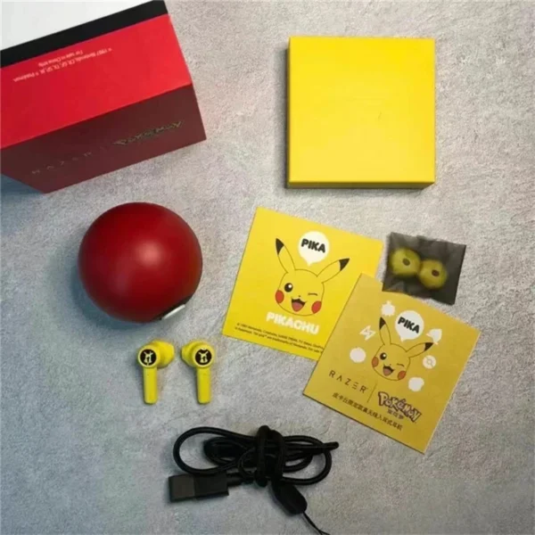 Pokemon Pikachu Earphones 5.0 Wireless Bluetooth Sport Noise Reduction Headphones Touch Control Microphone Universal Gift - Image 5