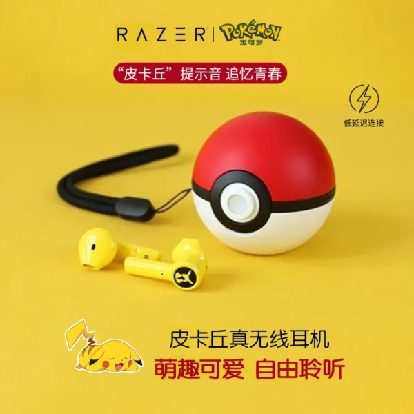 Pokemon Pikachu Earphones Wireless Bluetooth 5.0 Razer Sport Noise Reduction Headphones Touch Control Microphone Universal Gifts - Image 3
