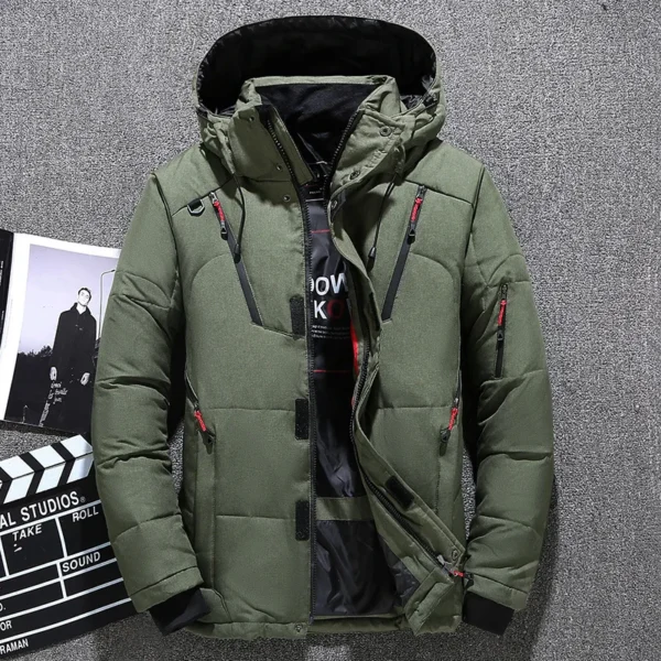 Winter Mens White Duck Down Jacket Warm Hooded Thick Slim Fit Puffer Jacket Coat Male Casual High Quality Overcoat Thermal - Image 2