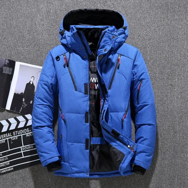 Winter Mens White Duck Down Jacket Warm Hooded Thick Slim Fit Puffer Jacket Coat Male Casual High Quality Overcoat Thermal - Image 3