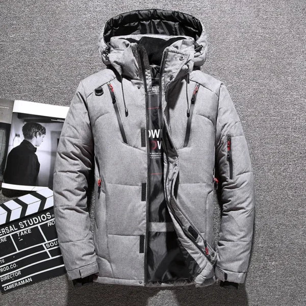 Winter Mens White Duck Down Jacket Warm Hooded Thick Slim Fit Puffer Jacket Coat Male Casual High Quality Overcoat Thermal - Image 5