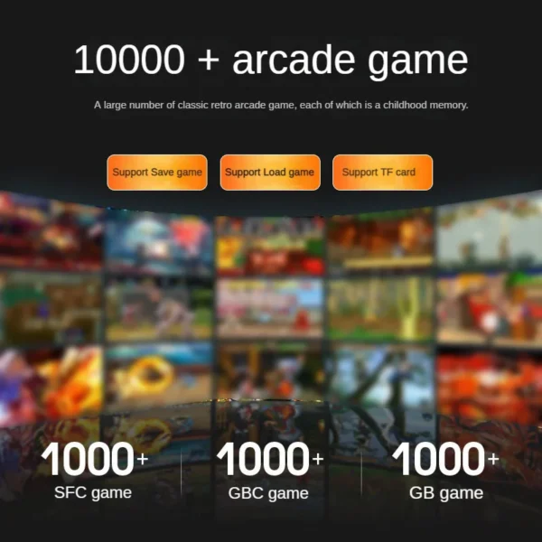 2023 New Mini Game Power Bank Portable Retro handheld Game Console 6000Mah capacity 3.2 Inch Soft Light Color Screen 10000 Game - Image 3