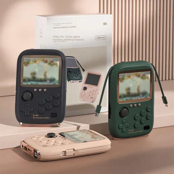 2023 New Mini Game Power Bank Portable Retro handheld Game Console 6000Mah capacity 3.2 Inch Soft Light Color Screen 10000 Game - Image 6