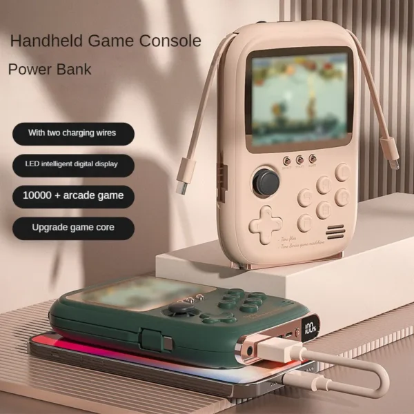 2023 New Mini Game Power Bank Portable Retro handheld Game Console 6000Mah capacity 3.2 Inch Soft Light Color Screen 10000 Game