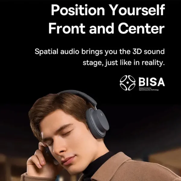 Baseus Bowie D05 Wireless Headphone Bluetooth 5.3 Earphone HIFI Level Headset 40mm Driver Foldable Over Ear Headphone 70H Time - Image 3