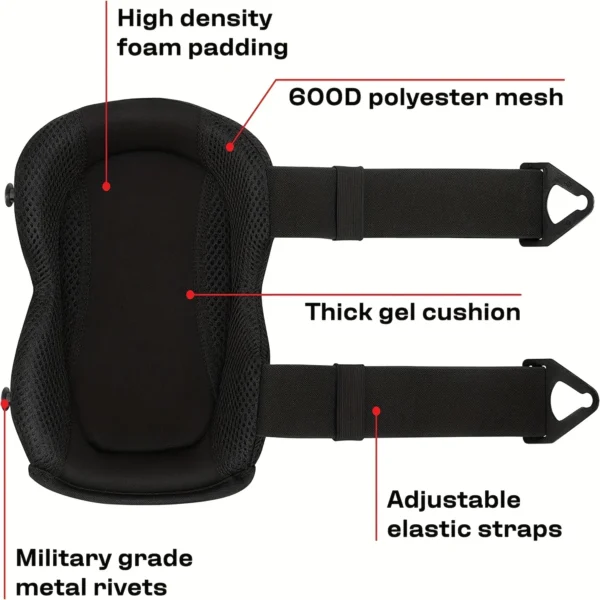 Professional Knee Pads for Work; Gardening & Construction Double Straps and Adjustable Clips;Industrial Heavy Duty Tactical - Image 2
