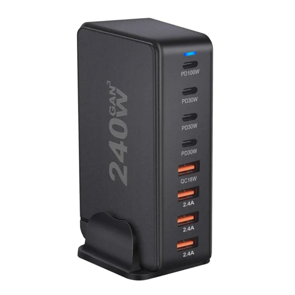 240W Desktop GaN Charger 8-port USB Type C PD Charger Fast Charge 3.0 USB Type C Fast Charger Mobile USB Charger - Image 4