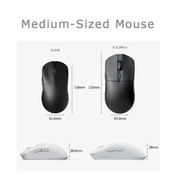 AJAZZ AJ139 Pro Wireless Mouse with Feets PMW3395 Gaming Chipset 26000dpi Professional Gaming Mouse for PC - Image 5