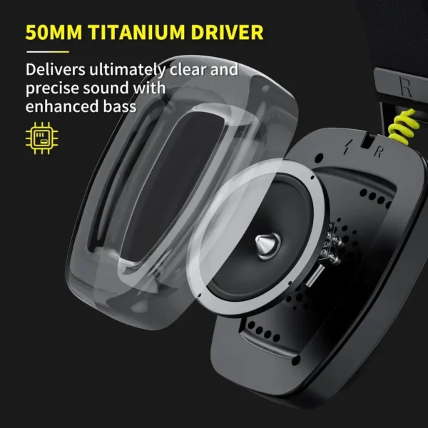 BINNUNE BW06 2.4G Wireless Gaming Headset with Flip ENC Mic for PC, PS4, PS5, Gamer Dual-Mode Bluetooth Headphones - Image 3