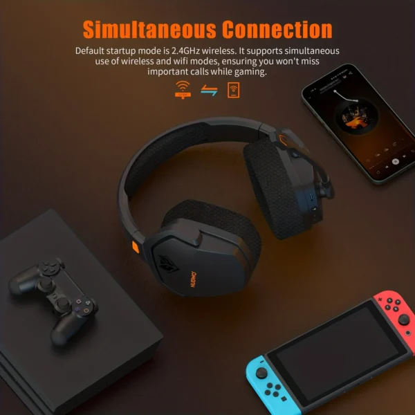 NUBWO G06 Gaming Headset for PS5, PS4, XBOX,PC, Mac, 2.4GHz Ultra-Low Latency Noise Cancelling Bluetooth Headphones With Mic - Image 2