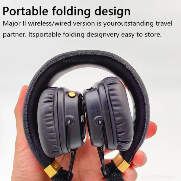 Original Marshall MAJOR II 2 Wireless/Wired Headphones Deep Bass/40mm Dynamic Drivers Portable Foldable Sports Bluetooth Headset - Image 2