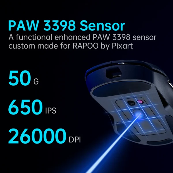 Rapoo VT9PRO Wireless Gaming Mouse Esports Grade 68g Ultra-Light 26000DPI 8 Buttons Optical PAW3398 Computer Mouse For Laptop PC - Image 2