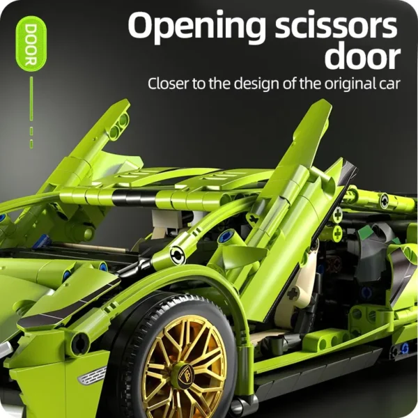 Technical Racing Sport Car 1280PCS Model Building Blocks City Mechanical Speed Vehicle Supercar Brick Puzzle Toys Kid Adult Gift - Image 5