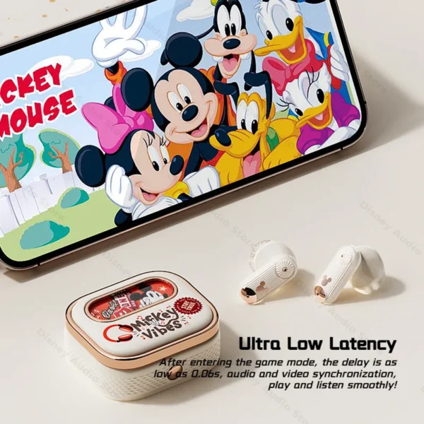 Disney Mickey Mouse Earbuds TWS Dazzling Lights Wireless Bluetooth 5.3 Earphone Noise Cancelling Low Latency Gaming Headphones - Image 5