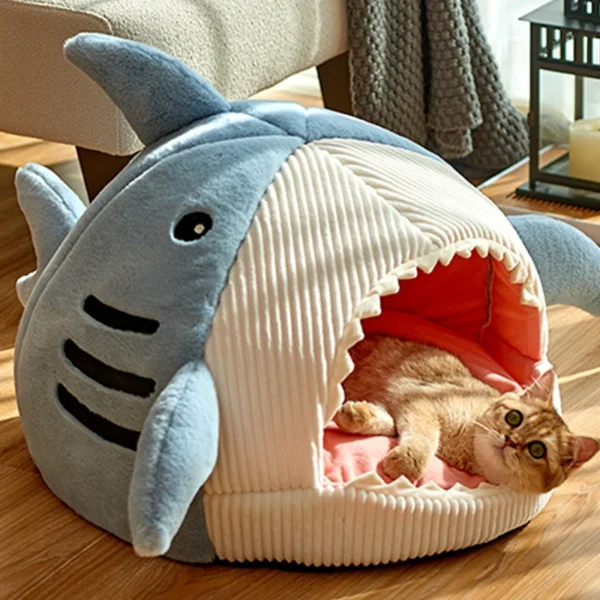 Enclosed Warm Cat Bed For Portable Pet Beds Sweet Kittens Basket Cushion Cat Pillow Mat Tent Puppy Nest Cave Cats House Goods - Image 2