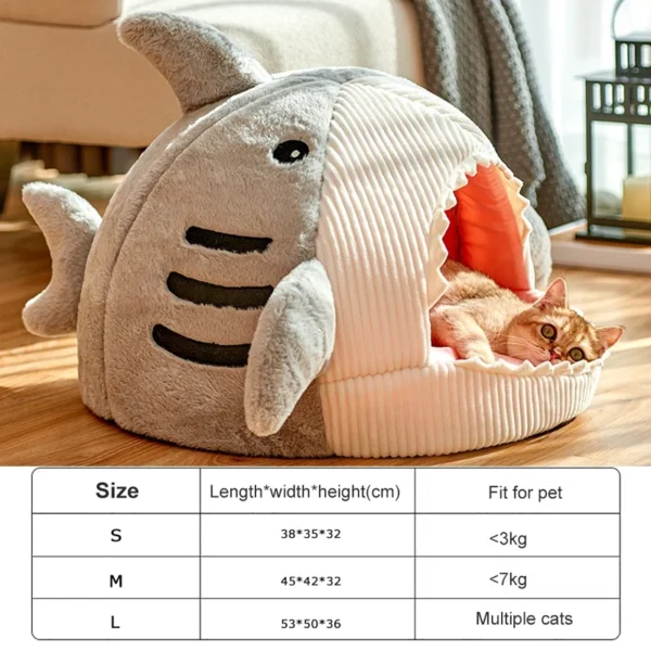 Enclosed Warm Cat Bed For Portable Pet Beds Sweet Kittens Basket Cushion Cat Pillow Mat Tent Puppy Nest Cave Cats House Goods - Image 6