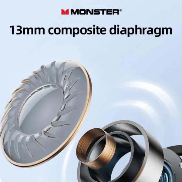 Original Monster V5.3 Bluetooth Headphones XKT16 Wireless HIFI Sound Earphones Low Latency Gaming Earbuds Long Standby Headset - Image 5