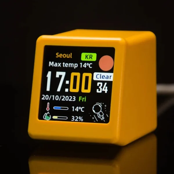 Small Portable Smart Wifi Weather Station Display Weather Temperature Humidity Time Alarm Clock Desktop Decoration - Image 3