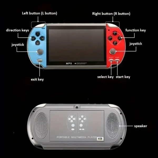 X7 Handheld Game 4.3 Inch HD Large 8G Screen Classic Game Retro Console Built-in Games Mini Handheld MP5 Video Game - Image 4